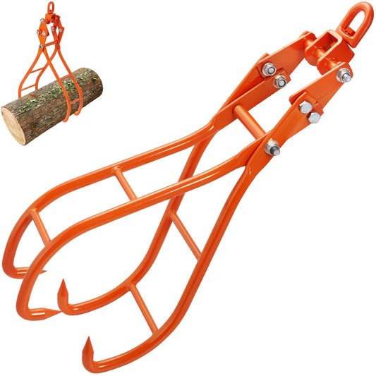 VEVOR Timber Claw Hook, 28 inch 4 Claw Log Grapple for Logging Tongs, Swivel Steel