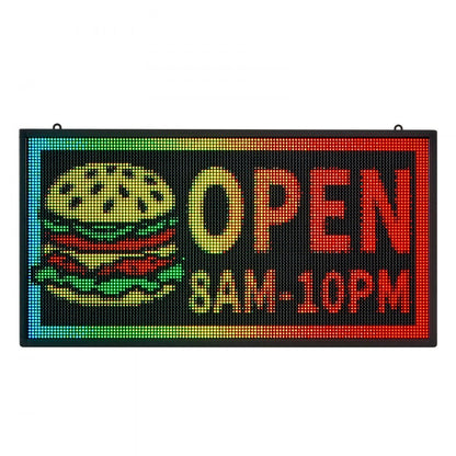 VEVOR 27x14in Programmable LED Sign Digital Scrolling Display Board P5 Fullcolor