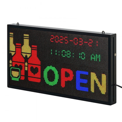 VEVOR 27x14in Programmable LED Sign Digital Scrolling Display Board P5 Fullcolor