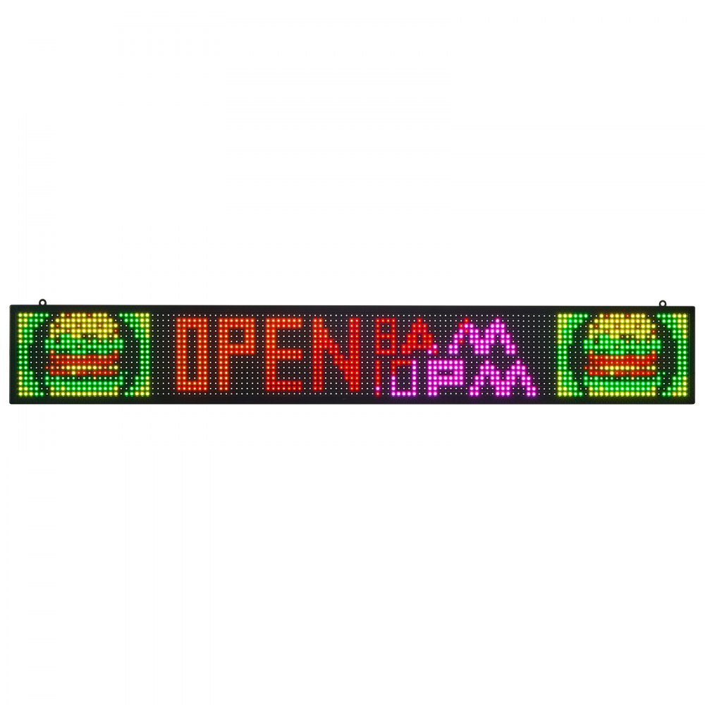 VEVOR 52x8in Programmable LED Sign Digital Scrolling Display Board P10 Fullcolor