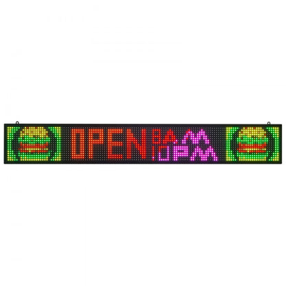 VEVOR 52x8in Programmable LED Sign Digital Scrolling Display Board P10 Fullcolor