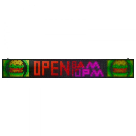 VEVOR 52x8in Programmable LED Sign Digital Scrolling Display Board P10 Fullcolor