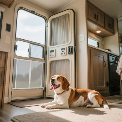 RV Screen Door Protector, 800 x 723.9 mm Door Grille, Easy to Install and Disassemble, Reinforced Breathable Protective Mesh, Aluminum Alloy Camper RV Entry Protector for Pet Protection, White