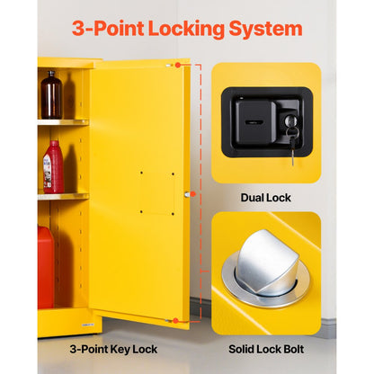 29Gal Flammable Storage Cabinet with Adjustable Shelf for Flammable Liquid