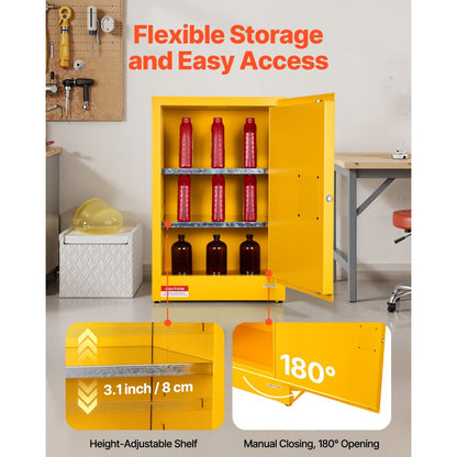 13Gal Flammable Storage Cabinet with Adjustable Shelf for Flammable Liquid
