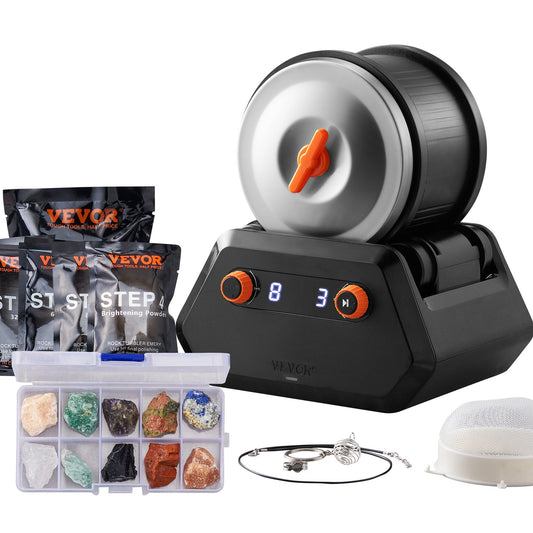 VEVOR Rock Tumbler Kit 3lb Rock Polisher Rough Gemstones 4 Polishing Grits