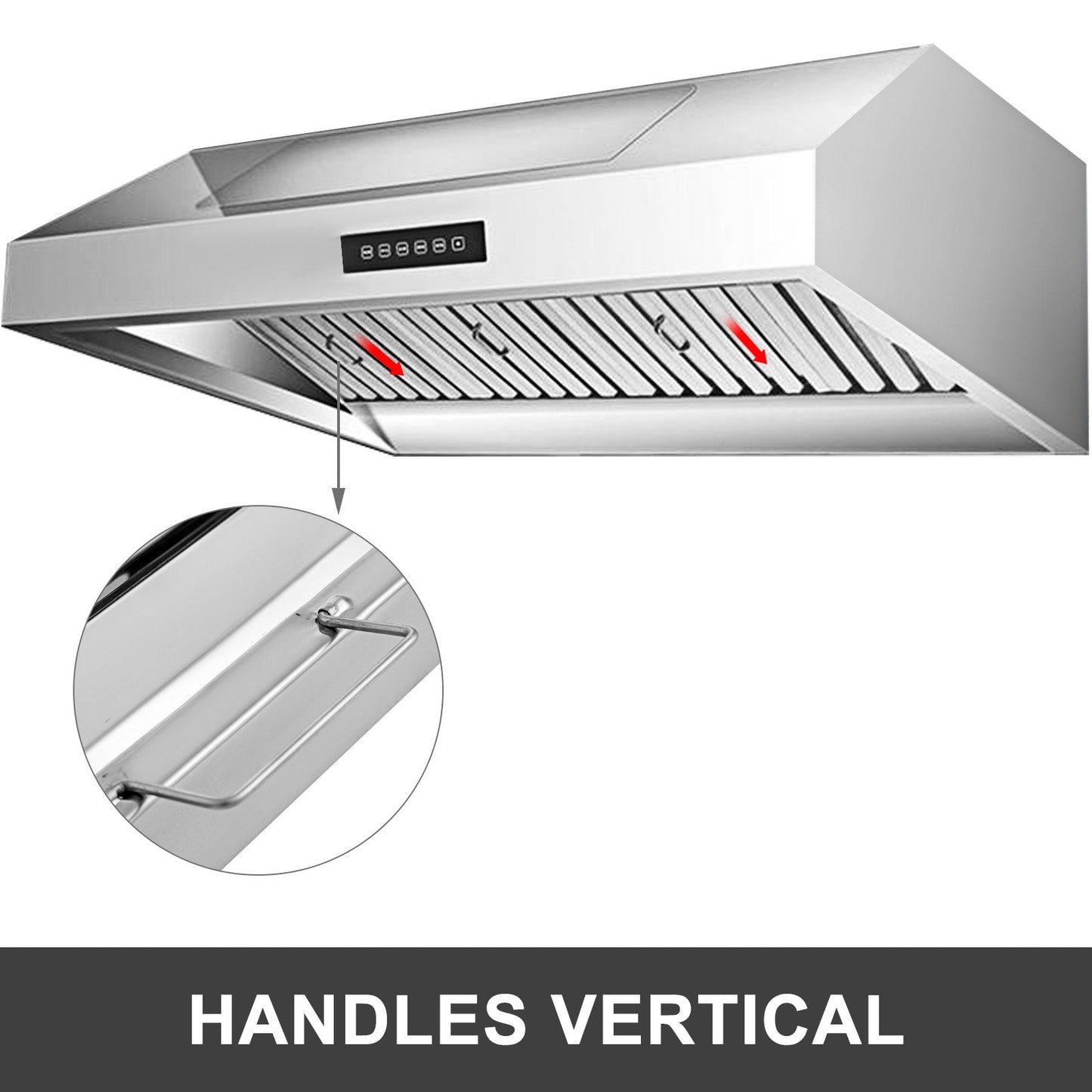 Commercial Kitchen Hood Filters, 6-Pack, 0.50 x 0.62m, 430 Stainless Steel, 4-Slot