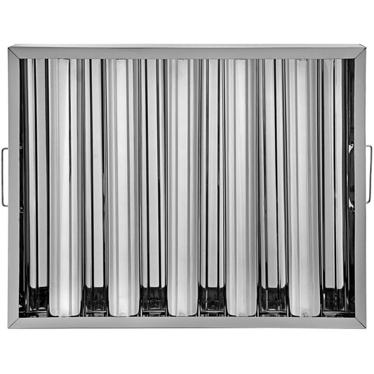 6Pcs/Set 430 Stainless Steel Range Hood Filter With 5 Grooves Baffle Grease Filter