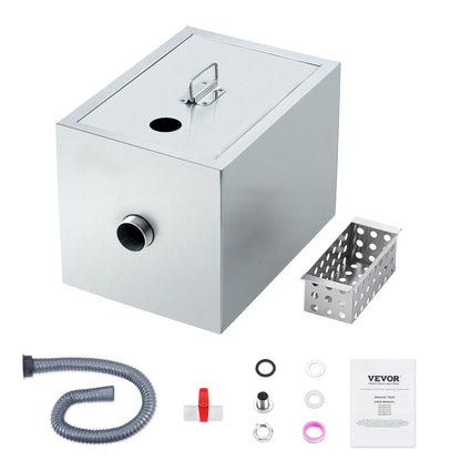 Stainless Steel Grease Trap, 4 kg, Top Inlet, Under Sink, 2.8 GPM Separator