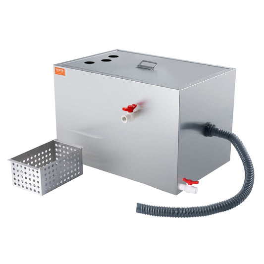 VEVOR Commercial Grease Trap, 40 LBS Grease Interceptor, Top Inlet Interceptor,