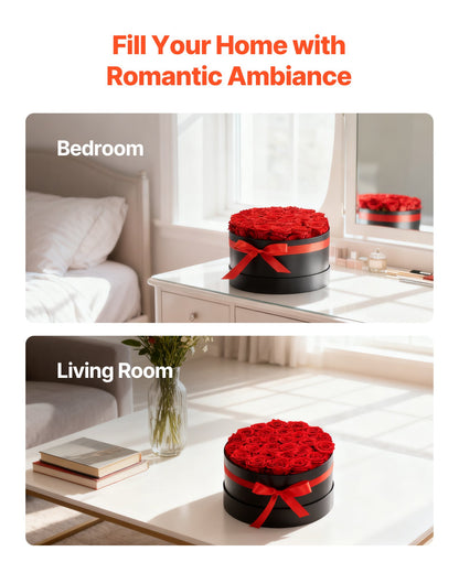 Forever Flowers, 27 Preserved Roses in a Box, Eternal Flowers Immortal Bouquet Birthday Present for Delivery Prime Women Her Wife Mothers, Anniversary, Valentine's Day,Christmas, Red