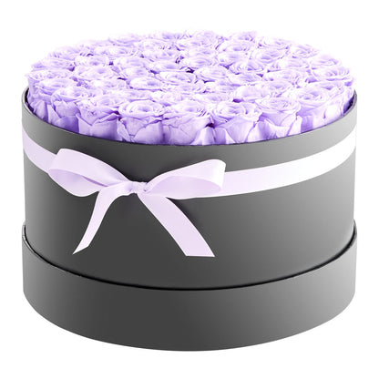 Forever Flowers, 50 Preserved Roses in a Box, Eternal Flowers Immortal Bouquet Birthday Present for Women Her Wife Mothers, Anniversary, Valentine's Day,Christmas, Lavender Purple