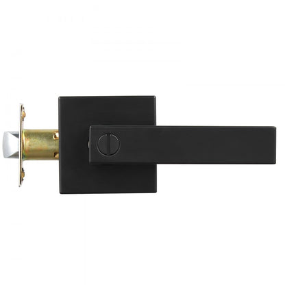 Privacy Door Handle 1 PC Matte Black Square Door Lever Interior Reversible Lever