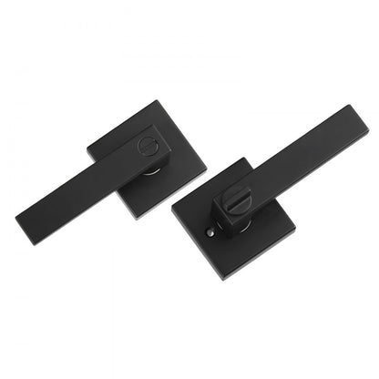 Privacy Door Handle 1 PC Matte Black Square Door Lever Interior Reversible Lever