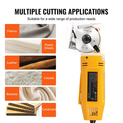 VEVOR Fabric Cutter, 170W Electric Rotary Fabric Cutting Machine, 1" Cutting Thickness,