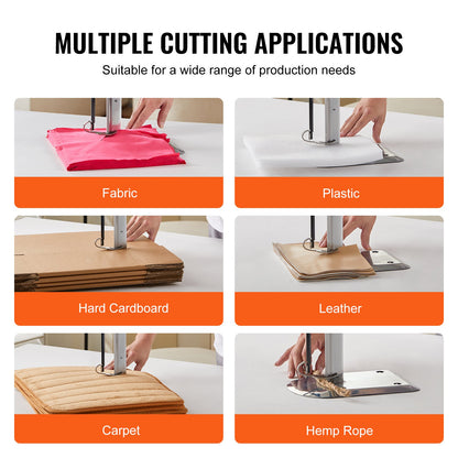 VEVOR Fabric Cutter, 750W High-Speed Straight Knife Cloth Cutting Machine, 9.8"