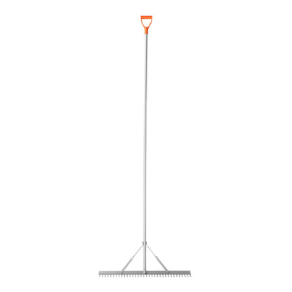 Landscape Rake, 914 mm Wide Head 2590 mm Handle, Large Heavy Duty Aluminum Landscaping Leaf Rake Tool, Asphalt Level for Loosening Soil, Garden & Yard, Pond Gravel & Beach Lawn Care, 15.8m Rope