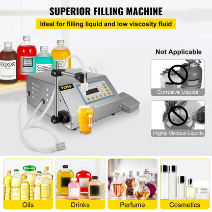 Automatic Digital Liquid Filling Machine, 5 to 3.5L Capacity, Stainless Steel