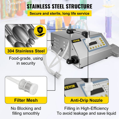 Automatic Digital Liquid Filling Machine, 5 to 3.5L Capacity, Stainless Steel