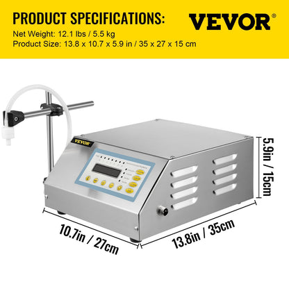 Automatic Digital Liquid Filling Machine, 5 to 3.5L Capacity, Stainless Steel