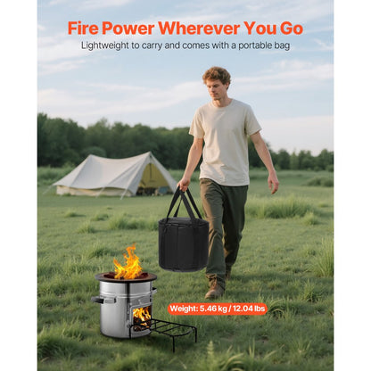 Camping Rocket Stove Wood Burning Portable Rocket Stove with Carrying Bag