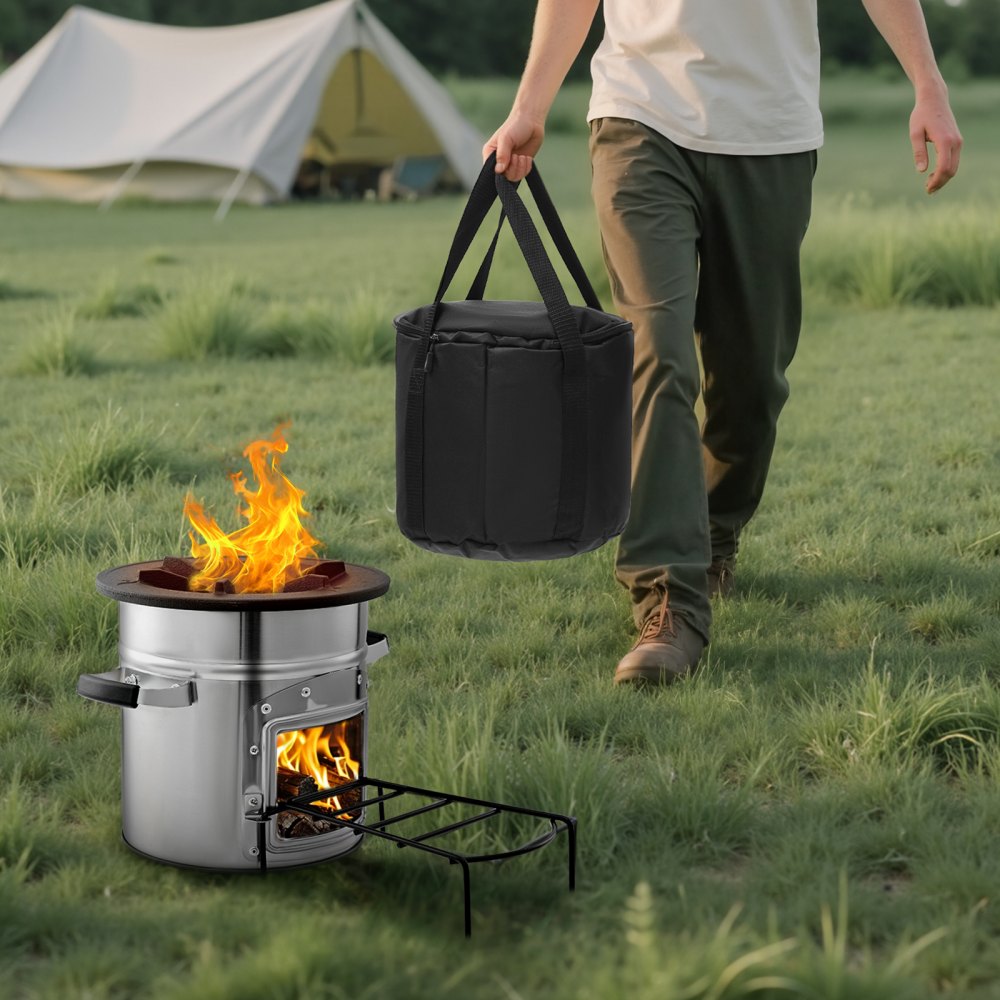 Camping Rocket Stove Wood Burning Portable Rocket Stove with Carrying Bag