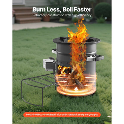 Camping Rocket Stove Wood Burning Portable Rocket Stove with Double Door