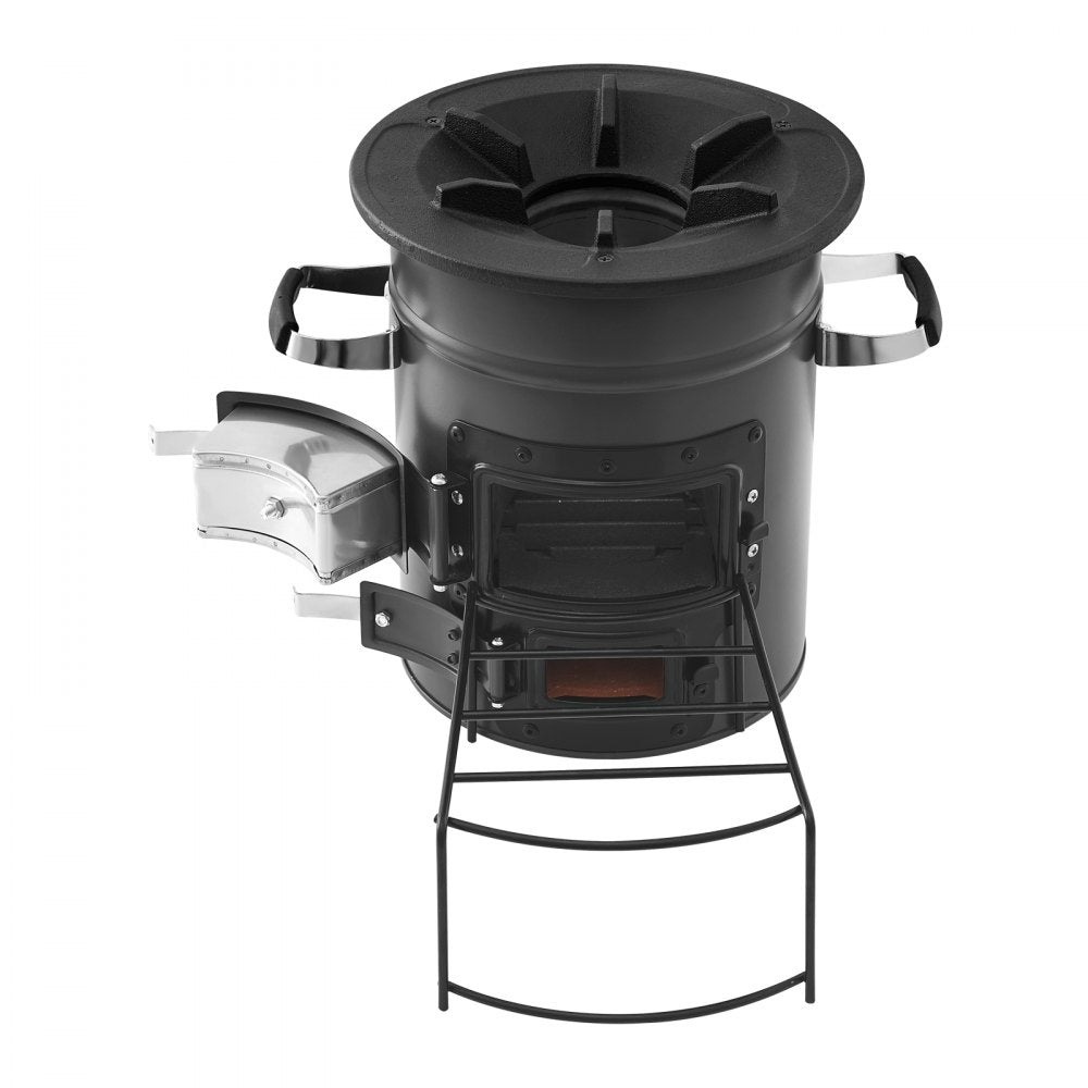 Camping Rocket Stove Wood Burning Portable Rocket Stove with Double Door