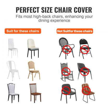 VEVOR Stretch Spandex Folding Chair Covers, Universal Fitted Chair Cover, Removable Washable Protective Slipcovers, for Wedding, Holiday, Banquet, Party, Celebration, Dining (30PCS Black)