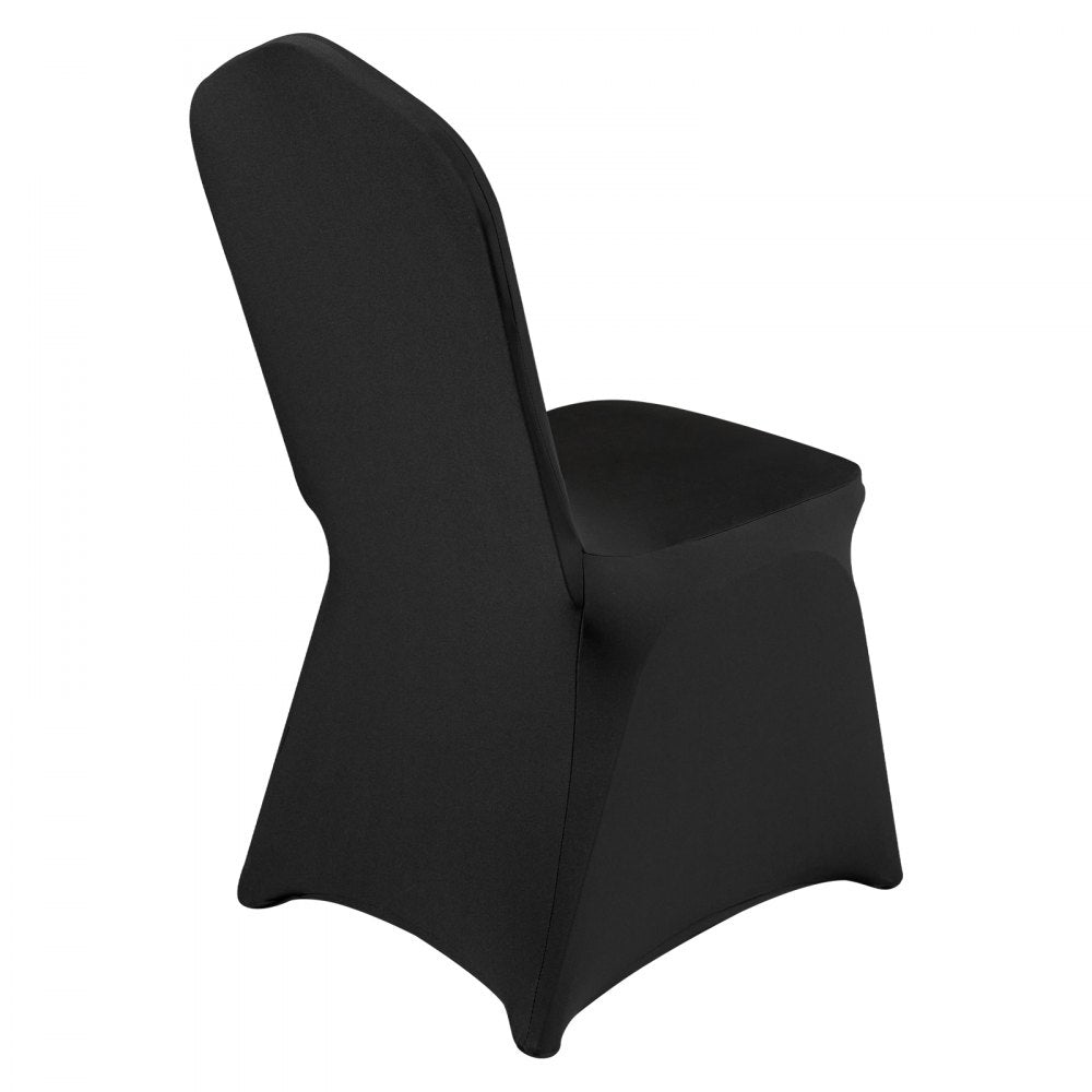 VEVOR Stretch Spandex Folding Chair Covers, Universal Fitted Chair Cover, Removable Washable Protective Slipcovers, for Wedding, Holiday, Banquet, Party, Celebration, Dining (50PCS Black)