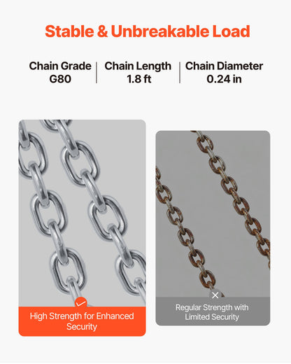 Chain Drum Lifter, G80 Drum Lifting Chain Sling with Security Hook, Drums Handling 1 Ton Capacity, Equipment Fits for Crane Forklift, Carbon Steel Barrel Lifter for Plastic & Metal Drums