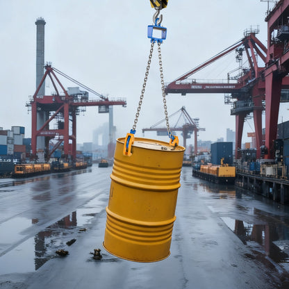 Chain Drum Lifter, G80 Drum Lifting Chain Sling with Security Hook, Drums Handling 1 Ton Capacity, Equipment Fits for Crane Forklift, Carbon Steel Barrel Lifter for Plastic & Metal Drums