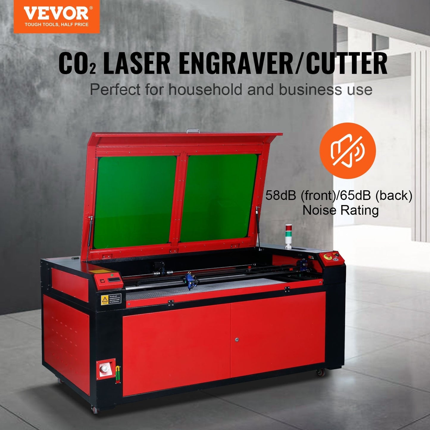 130W CO2 Laser Engraver with 0.9 x 1.4m Workbed for Multi-Material Use