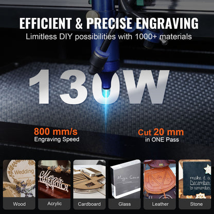 VEVOR 130W CO2 Laser Engraver Engraving Carving Print Machine 900x1400mm Workbed