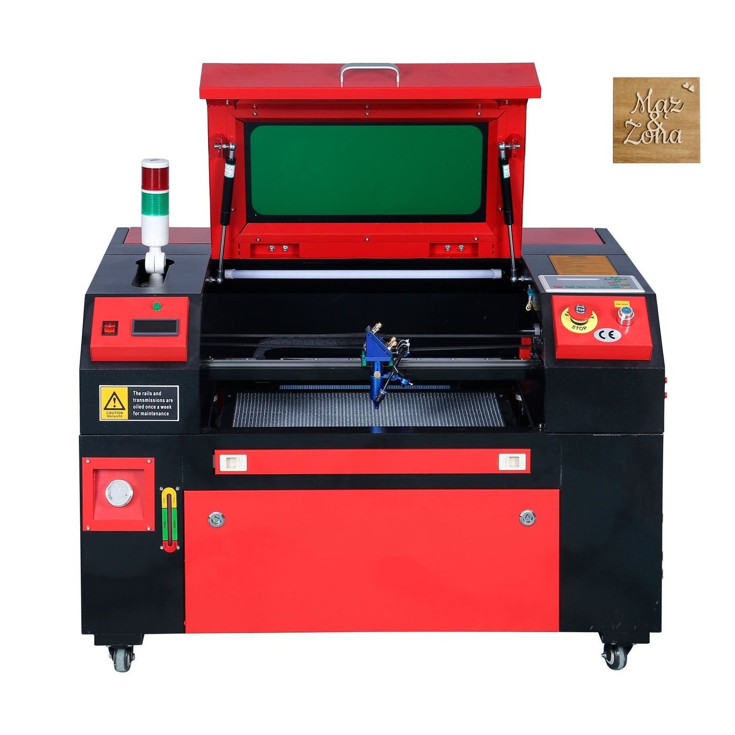50W CO2 Laser Engraver with 0.3x0.5m Workbed, Multi-Material Compatible