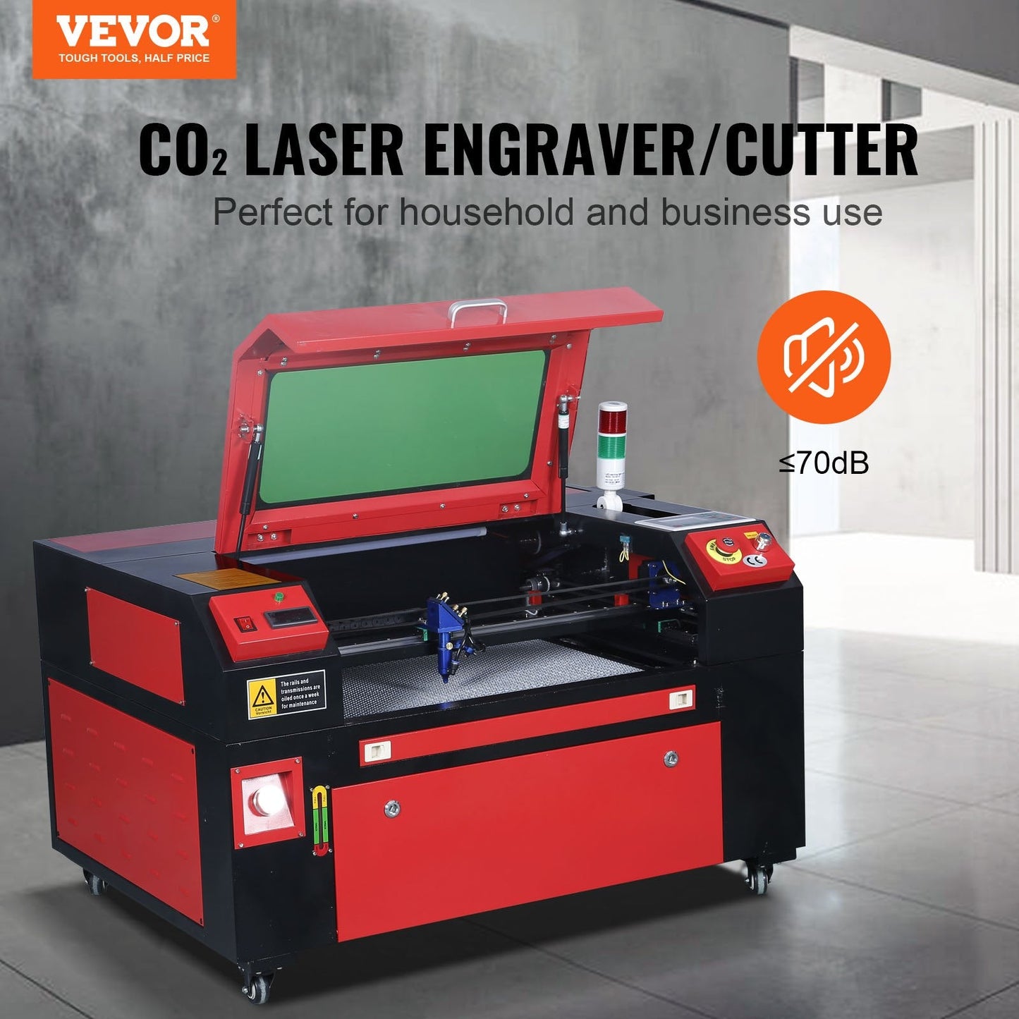 60W CO2 Laser Engraver with 0.4x0.6 m Workbed for Versatile Material Use