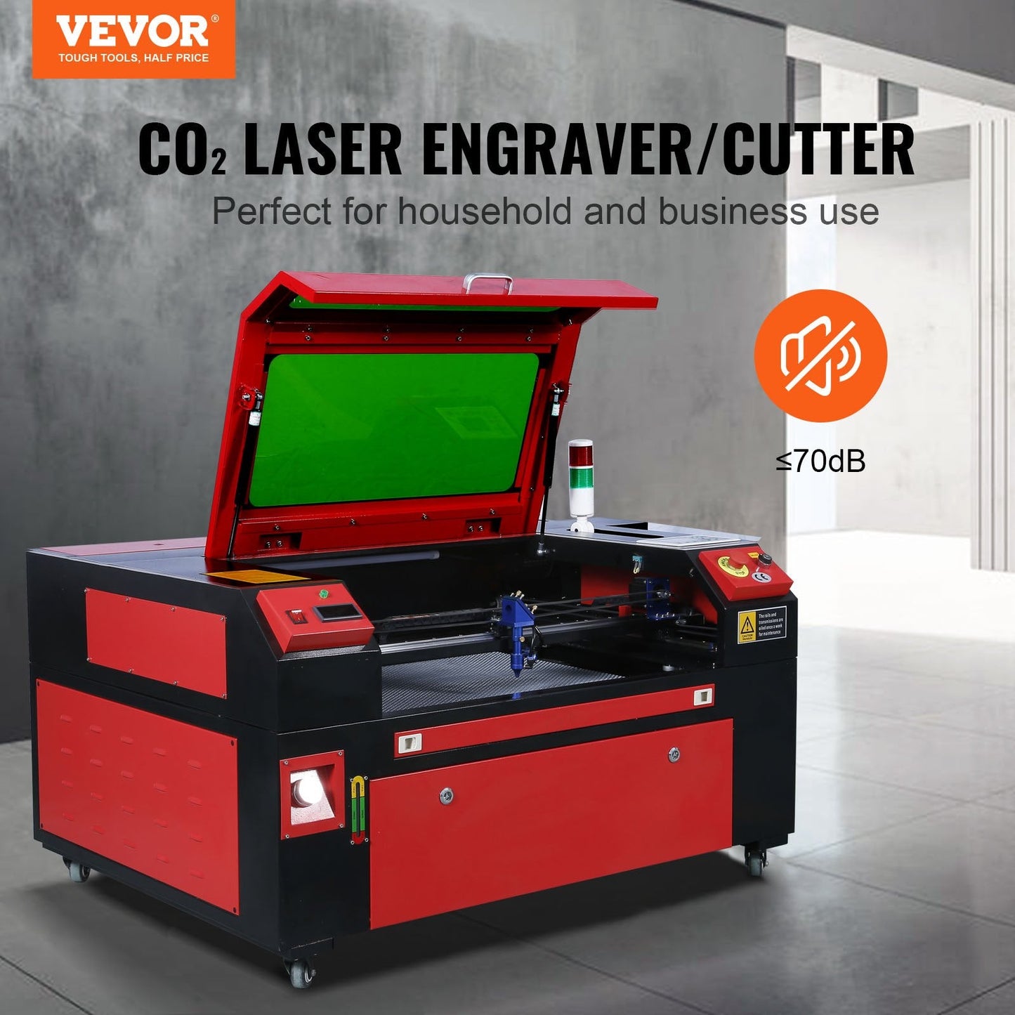 80W CO2 Laser Engraver with 0.5x0.7 Meter Work Area and Digital Control Panel