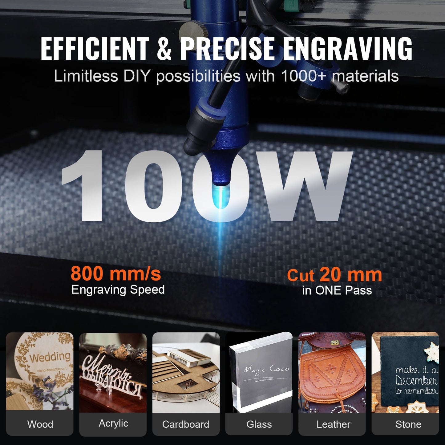 VEVOR 100W CO2 Laser Engraver Engraving Carving Print Machine 600x900 mm Workbed
