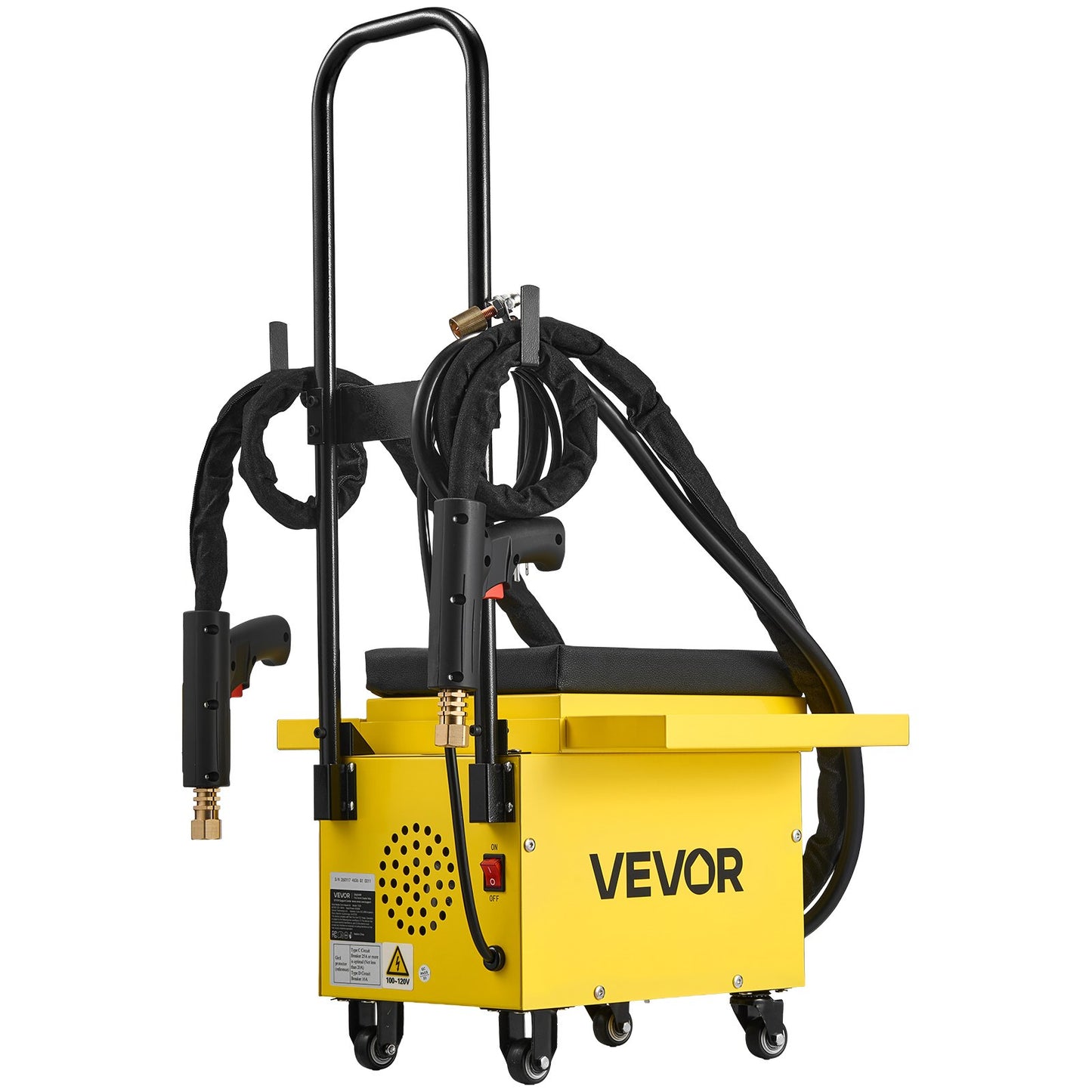 4.5KW Professional Stud Welder Dent Repair Kit with 2 Welding Guns & 6 Modes, All in One Dent Repair Workstation with Extended Handle, Padded Seat and Accessory Tray