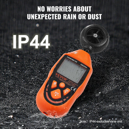 VEVOR Handheld Anemometer, -10℃ to 45℃, Digital Wind Speed Meter Gauge with LED