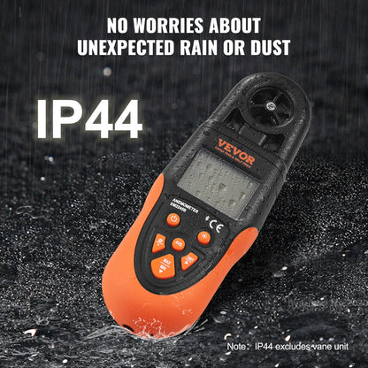 VEVOR Bluetooth Handheld Anemometer, -10℃ to 60℃, Digital Wind Speed Meter Gauge