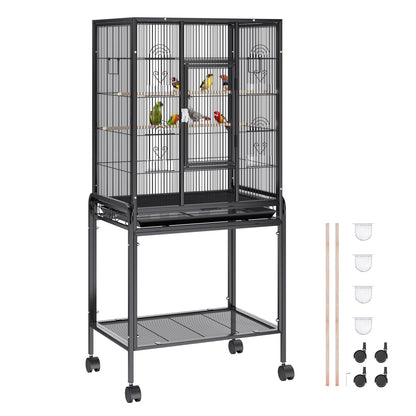 VEVOR 54 inch Standing Large Bird Cage, Carbon Steel Flight Bird Cage for Parakeets,
