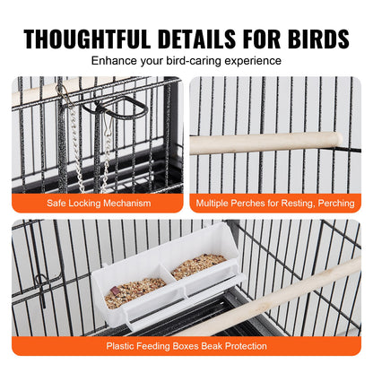 VEVOR 52 inch Standing Large Bird Cage, Carbon Steel Flight Bird Cage for Parakeets,