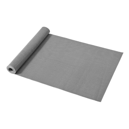 Drainage Mat, 90 x 300 cm, PVC Non Slip Commercial Floor Mat, Wet Area Water Drain Splash Matting Hollow Doormat Roll, for Outdoor Indoor Restaurant Swimming Pool Patio Bathroom Washroom, Gray