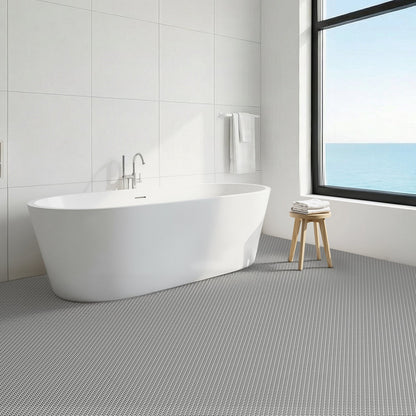 Drainage Mat, 90 x 500 cm, PVC Non Slip Commercial Floor Mat, Wet Area Water Drain Splash Matting Hollow Doormat Roll, for Outdoor Indoor Restaurant Swimming Pool Patio Bathroom Washroom, Gray