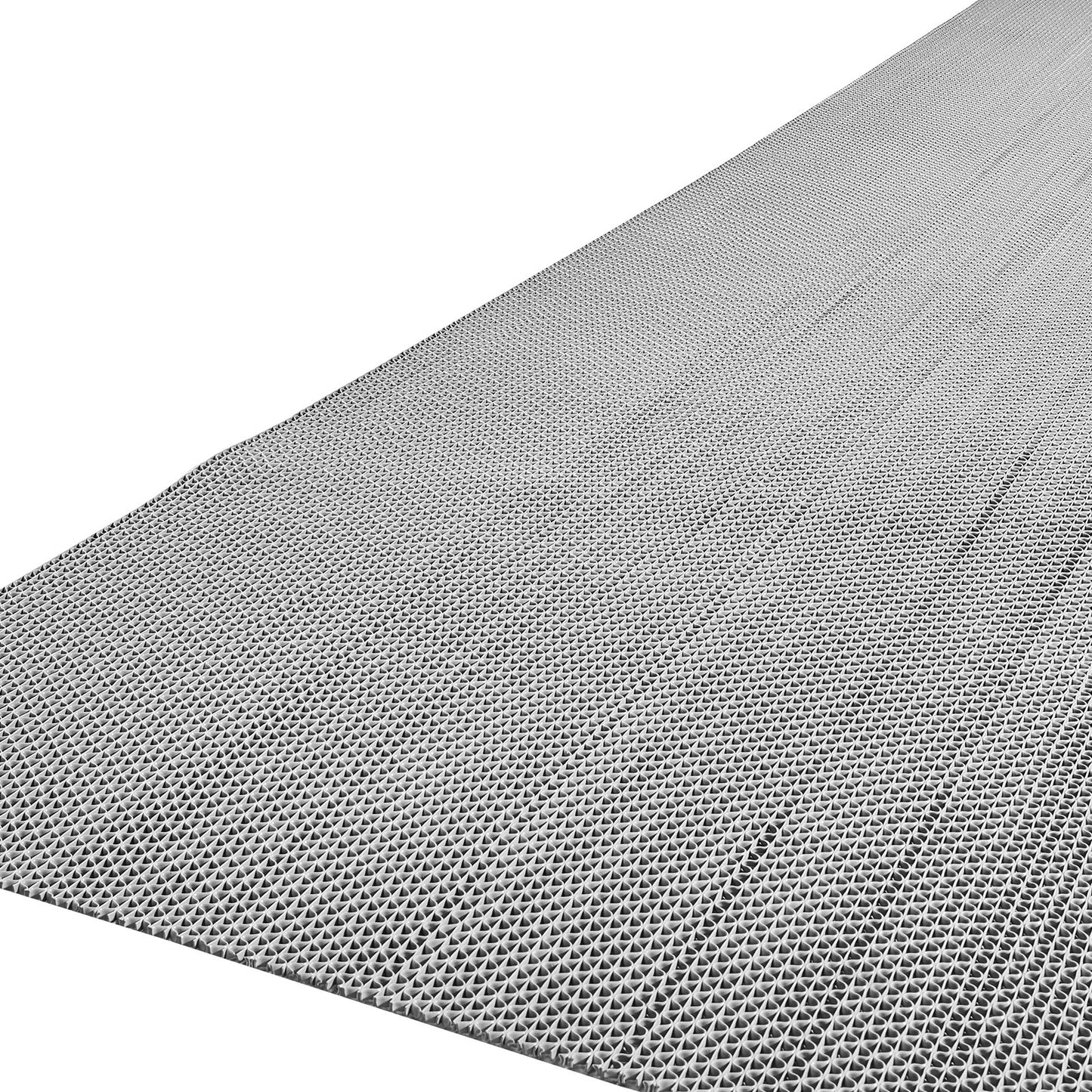 Drainage Mat, 90 x 500 cm, PVC Non Slip Commercial Floor Mat, Wet Area Water Drain Splash Matting Hollow Doormat Roll, for Outdoor Indoor Restaurant Swimming Pool Patio Bathroom Washroom, Gray
