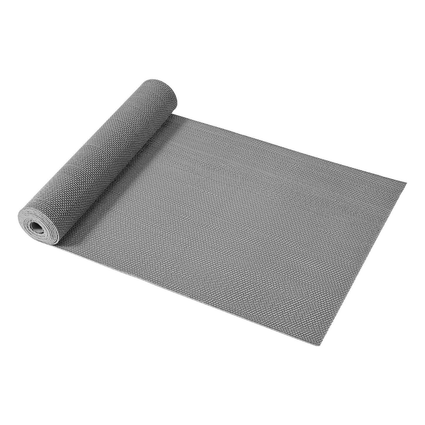 Drainage Mat, 90 x 500 cm, PVC Non Slip Commercial Floor Mat, Wet Area Water Drain Splash Matting Hollow Doormat Roll, for Outdoor Indoor Restaurant Swimming Pool Patio Bathroom Washroom, Gray