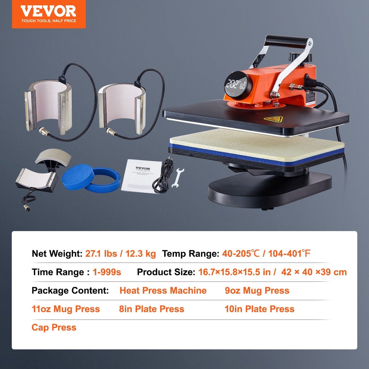 6-in-1 Heat Press Machine for T-Shirt, Plate, and Mug Sublimation Transfers