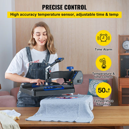 VEVOR Heat Press Machine Sublimation Heat Transfer Machine 12"x15"for T-shirt