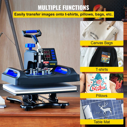 Digital Heat Press Machine for T-Shirts, 30x38 cm, 17.8 kg, 1000W Power